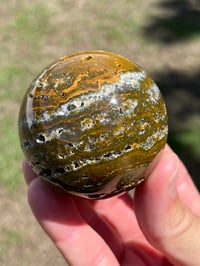 Image 7 of Ocean Jasper Laced With Druzy Quartz Sphere #2833