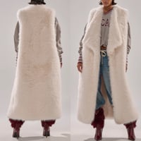 Image 2 of Off White Faux Fur Vest (WORN)