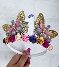 Image 2 of Colourful Butterfly Birthday Tiara crown