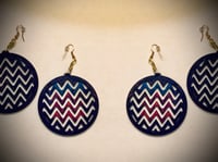 Image 4 of Zig Zag Moon Wood Earrings