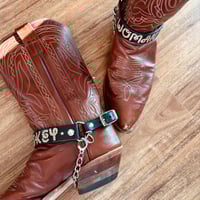 Image 3 of CUSTOM BLACK BOOT STRAPS-BLACK