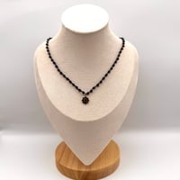 Image 2 of Jet Black Rosette Necklace