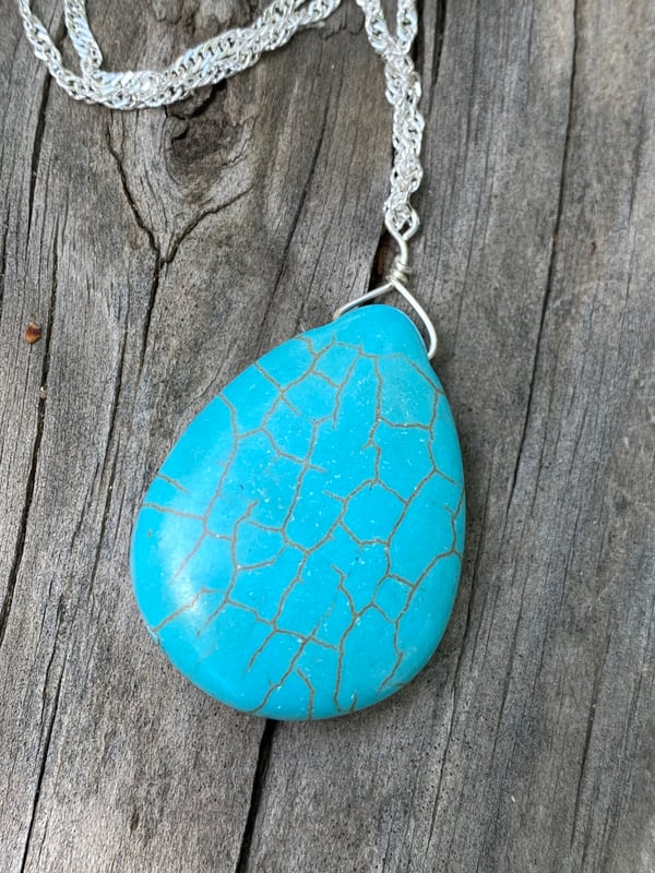 Image of Turquoise Tear Drop Pendant 