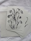 Snowdrops Monotype - pack of 4 A6 prints 