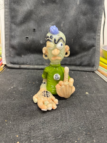 Image of ‘Fuck You,Pay Me’ Solid glass sculpture