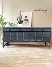 Image 1 of Stunning Mid Century Nathan Long Sideboard in Dark Grey with Black Handles