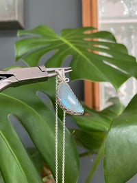 Image 4 of Silver  Labradorite Moon Crystal Necklace