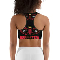 Image 2 of BOSSFITTED Black and Red Splash Sports Bra