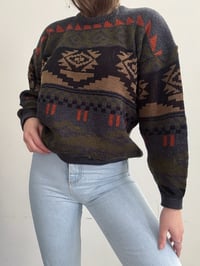 Image 4 of Vintage Green oversized sweater // L