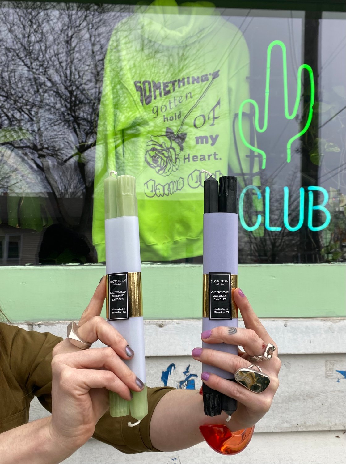 Image of Cactus Hex Tapered Candles