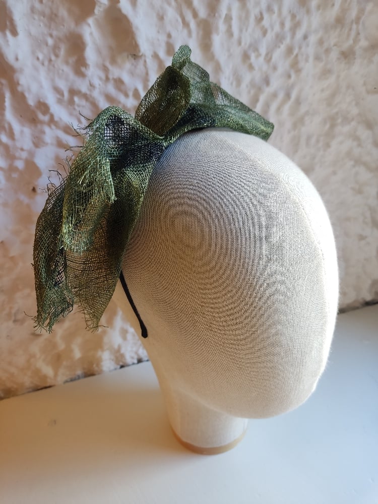 Image of Cerchietto fiocco verde/nero Halloween 