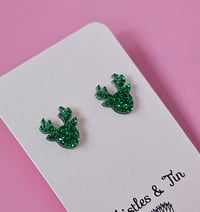 Image 4 of Glitter Reindeer Studs - 578