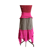 Image 4 of Reconstructed Crochet & Wool Skirt
