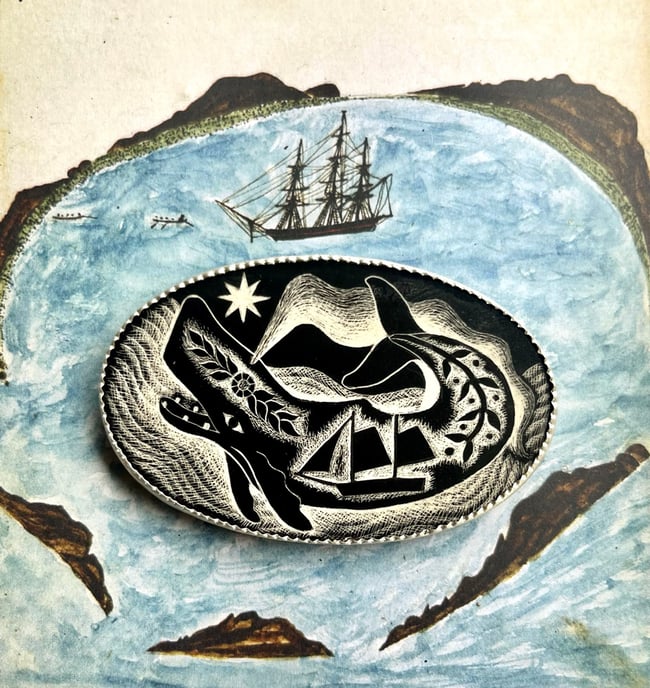 WHALE AND NORTH STAR BROOCH