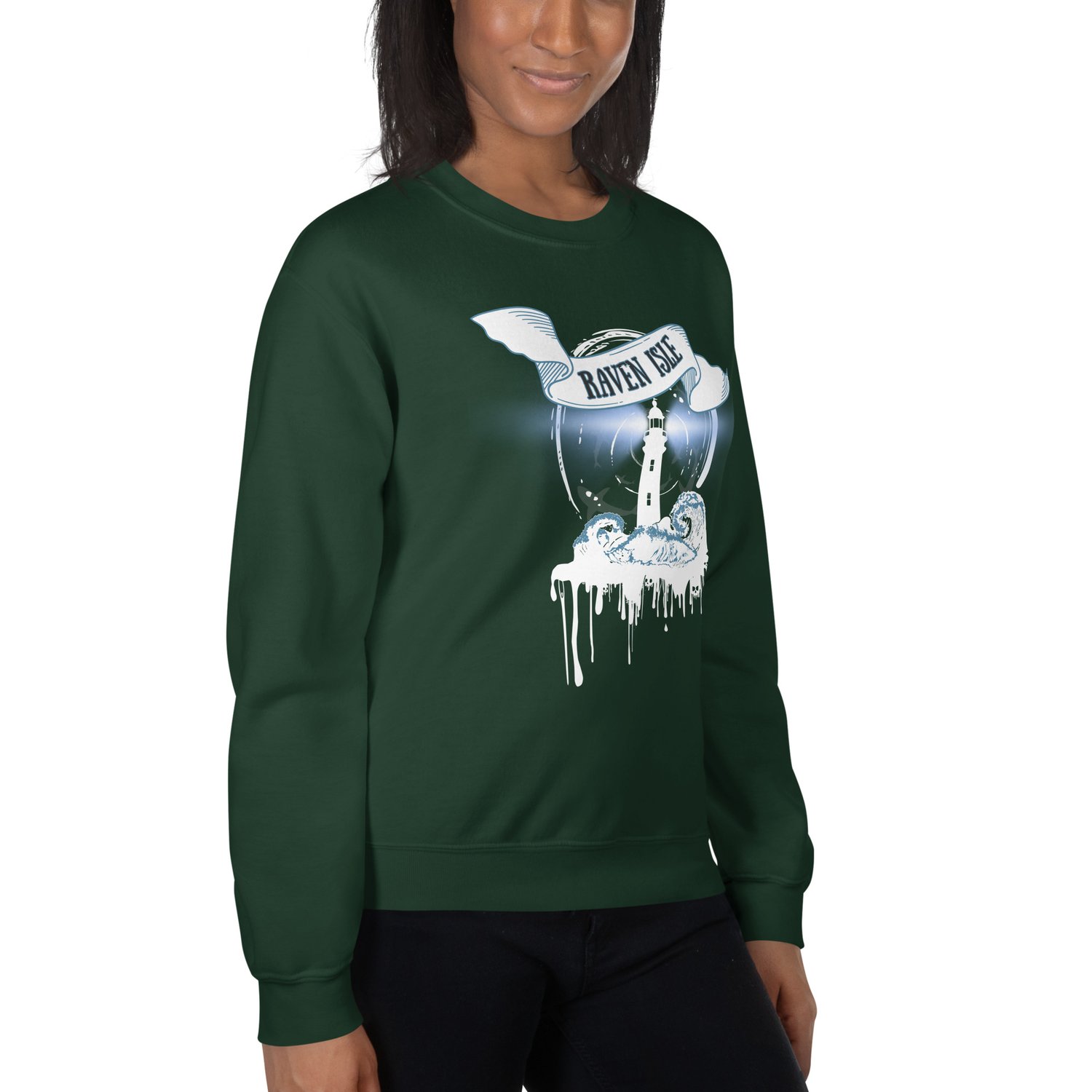 Image of Officially licensed does it hurt Raven Isle white Unisex Sweatshirt