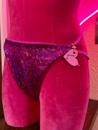 Image 1 of Pink Strappy Thong REVERSIBLE