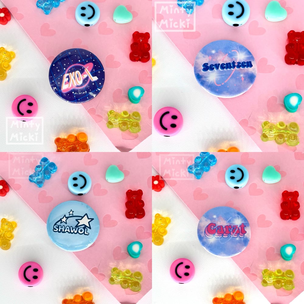 Image of 1.25" K-pop Fandom Button Pins