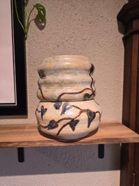 Image 9 of Large Vase or Planter in Off Whites with Vines