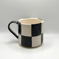 Image 2 of B/W Checkered Ceramic Mug