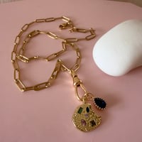 Image 4 of Paperclip chain with Swivel Clasp and Gem Cookie