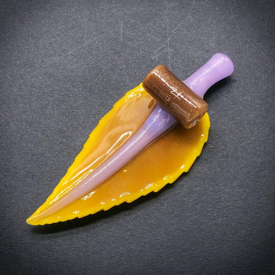 Image of Purple & Gold Leaf Pendant