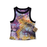 Image 1 of L Ladies Fitted Knit Contrast Tank in Bloom Watercolor Ice Dye