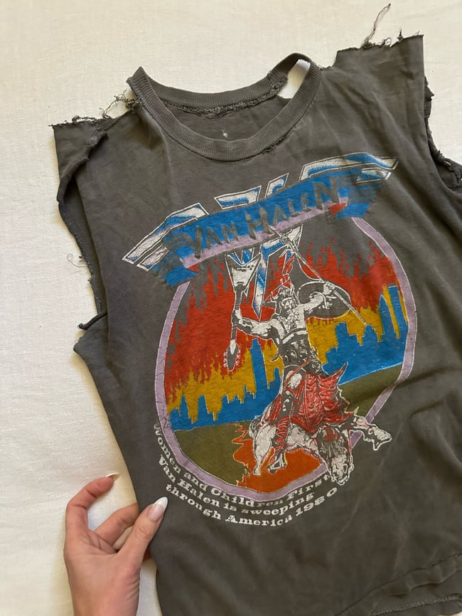 80s Van Halen thrashed concert tee lot t shirt