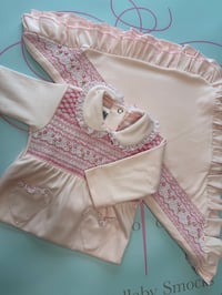 Image 3 of girls pink smocked blanket 