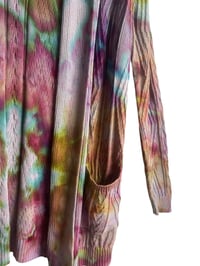 Image 3 of S Sweater Cardigan w/ Pockets in Muted Jewel Ice Dye