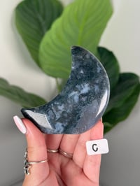 Image 3 of MOSS AGATE SELF STANDING MOONS