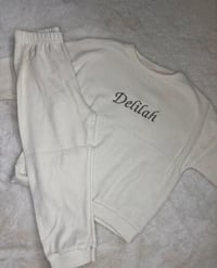 Embroidered Waffle Knit Oversized Tracksuits