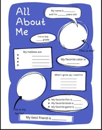 All about me worksheet