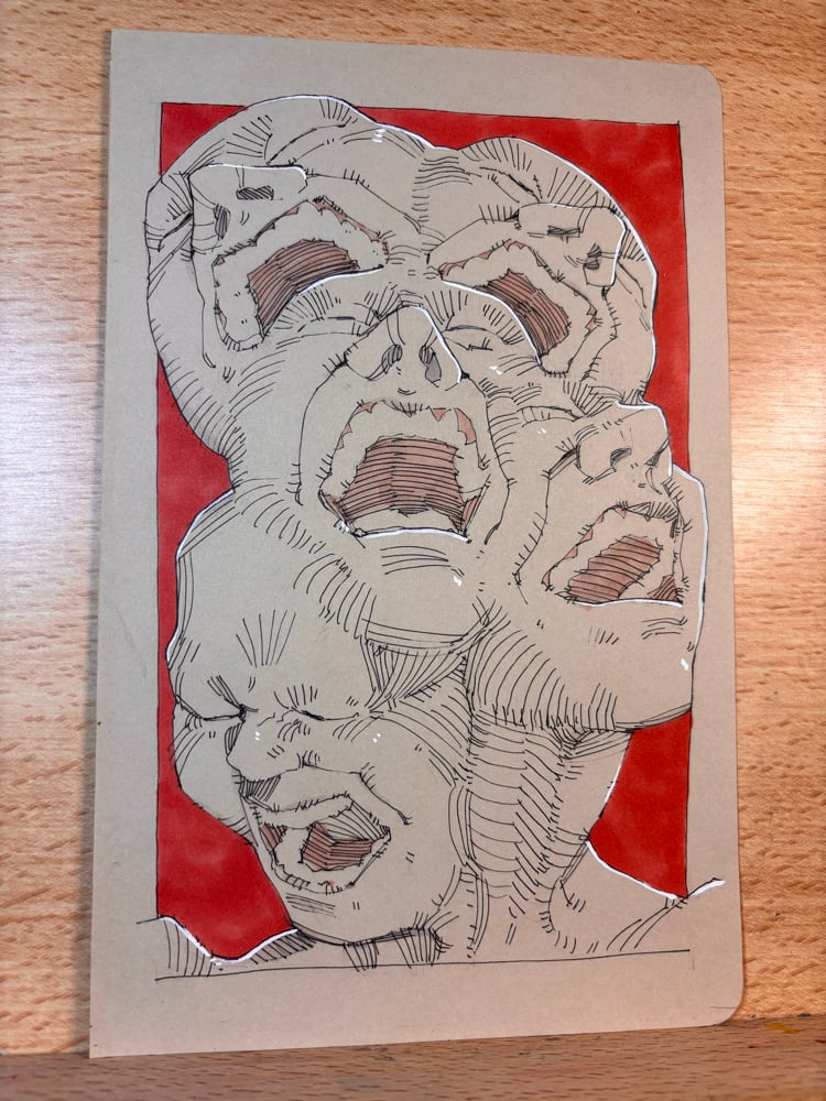 Image of AGONY 5.5x8.5 original illustration