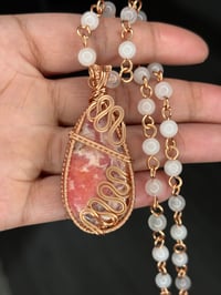 Image 3 of Rhodochrosite X Rose Quartz Necklace