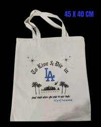 Image 3 of To Live & Die in LA Tote (Beige)