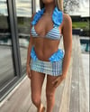 Sea blue ruffle swim set 