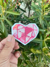 Red Geometric Watercolor Heart