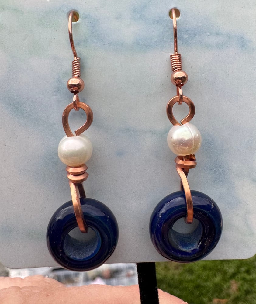Image of Blue Pearl Earrings