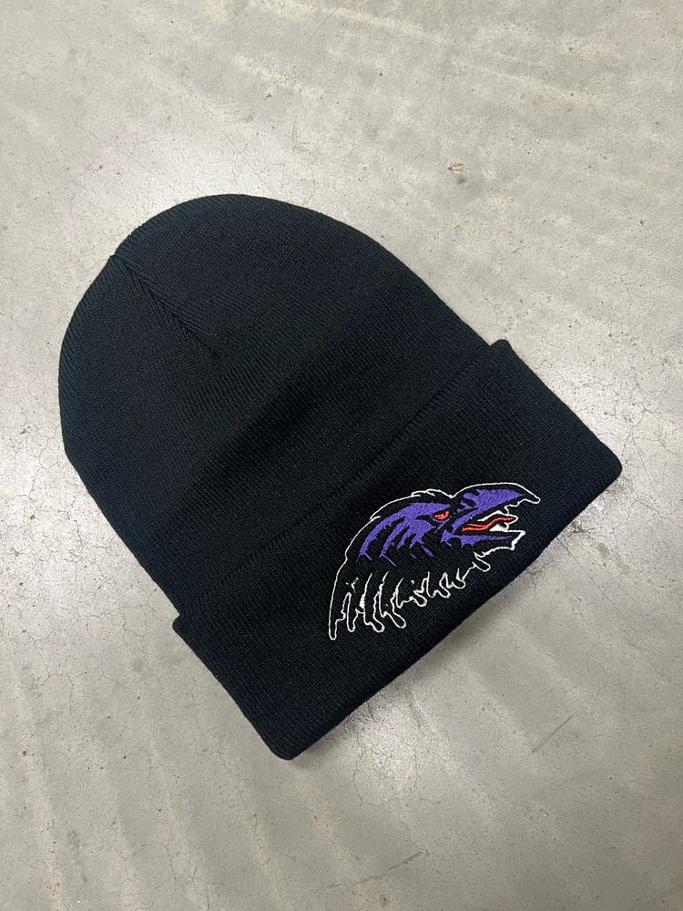 Image of Drippy Purple Bird Beanie