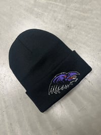 Image 1 of Drippy Purple Bird Beanie