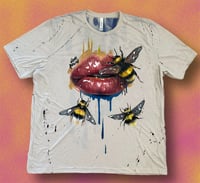 Image 1 of ‘OH BEEHAVE’ HAND PAINTED T-SHIRT 3XL