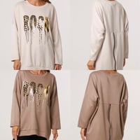 Image 3 of FOIL ROCK BACK ZIP SWEATSHIRT