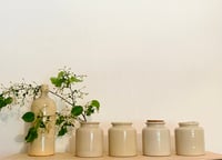Image 2 of mustard stoneware white pots (x3)