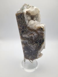 Image 3 of 2.64lb Moss Agate Druzy Rough Edge Natural Crystal Tower 