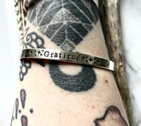 Image 1 of Handmade Sterling Silver Gratitude Cuff Bracelet 925