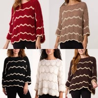 Image 3 of Shimmer Wave Stripe Jumper 