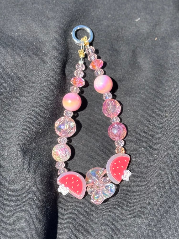 Image of Single Rhinestone Bag Charm- Light Pink 