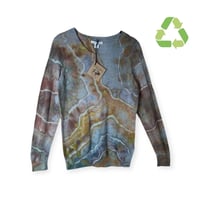 Image 1 of ♻️ UPCYCLED XS Crew Sweater in Muted Geode Ice Dye
