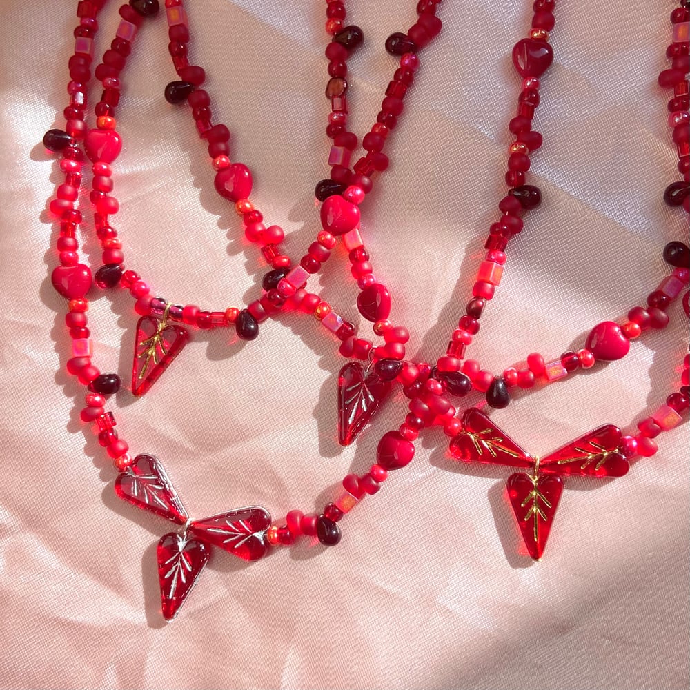 Image of classic red heart necklace