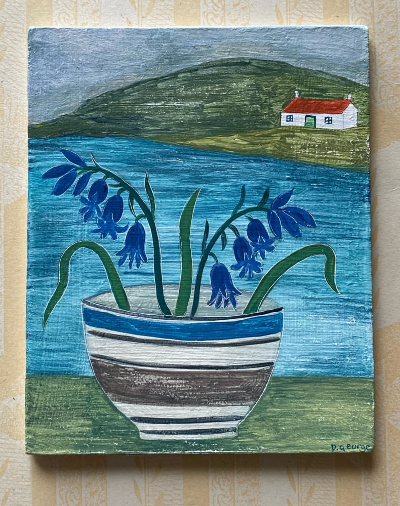 Image of Scottish Bothy and Bluebells 